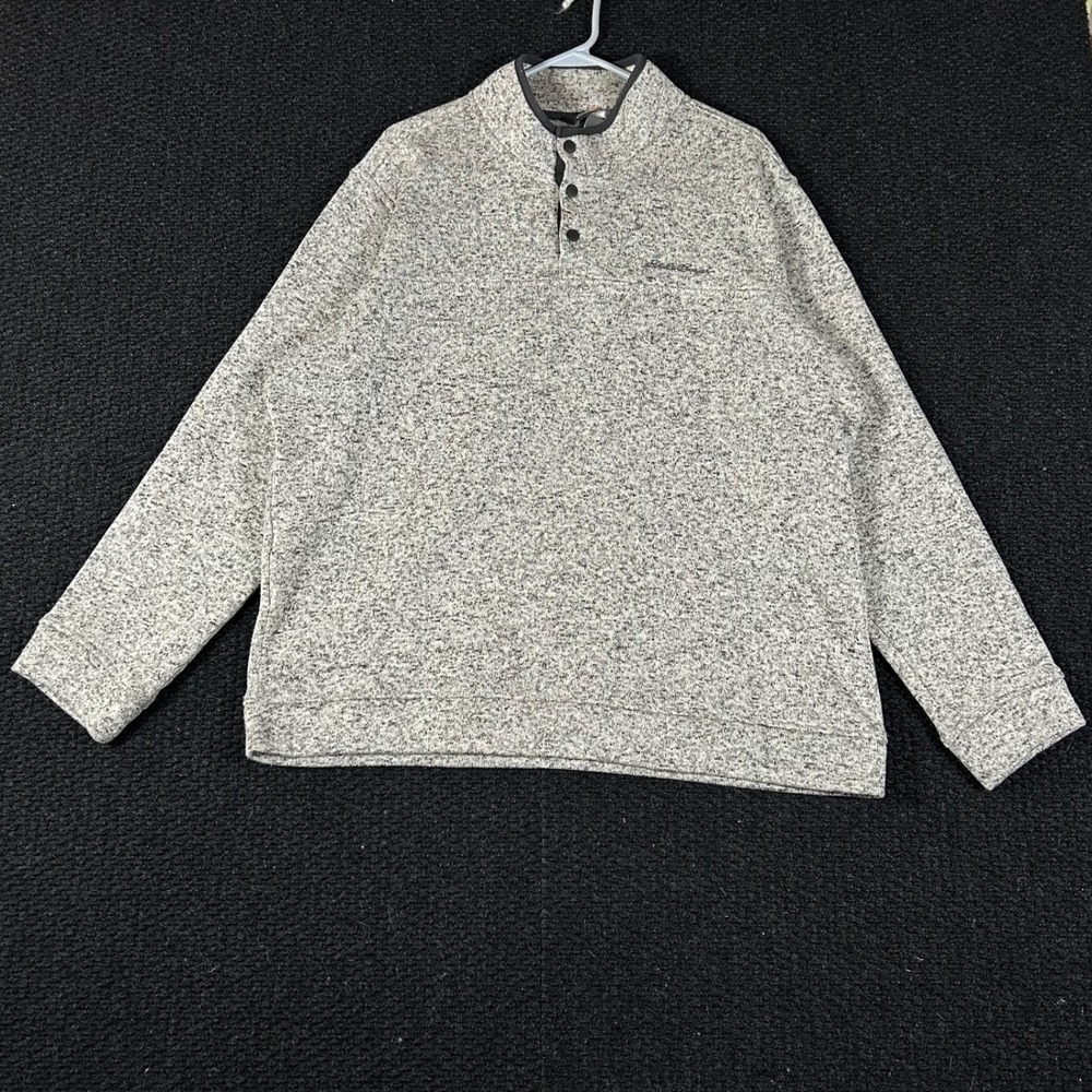 Eddie Bauer Mens Radiator Fleece Snap Hook Pullover Sweatshirt Size XL Gray